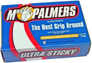 10 Bars Mrs Palmers Surf Wax Tropical 75 Degrees and Above 10 Bars in Boxes Surfboard Wax