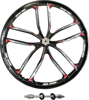 26 inch 10 Spokes Rear Mag Wheel 135mm for 7/8/9 Speed Freewheel, 26" Magnesium Bike Wheel (Disc Brake) for Beach Cruiser Mountain Bicycle