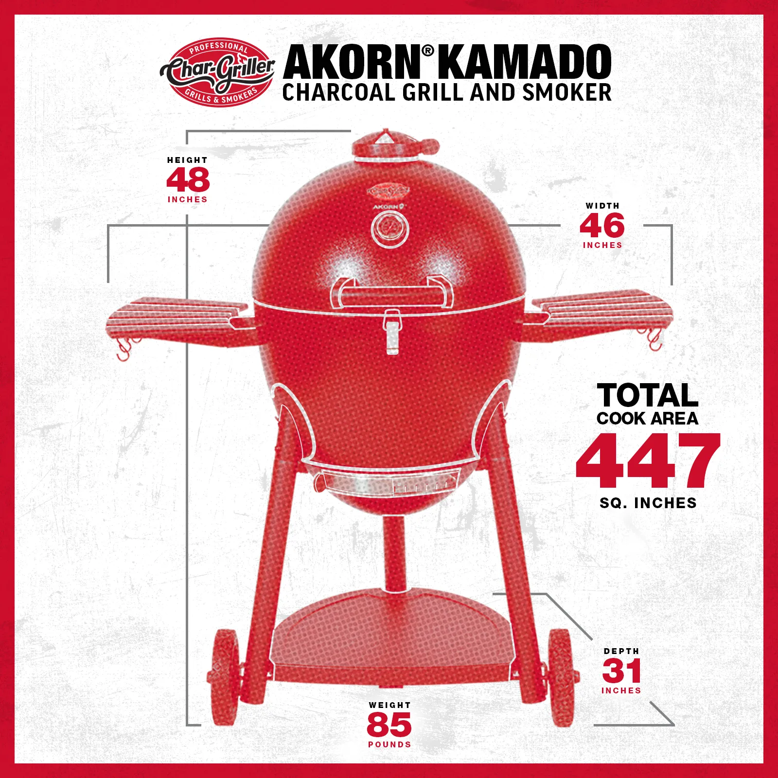 AKORN® Kamado Charcoal Grill, Black