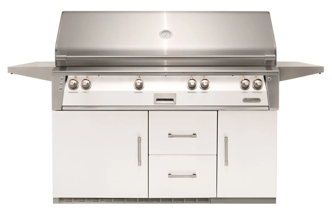 Alfresco 56-Inch Luxury All Grill with Refrigerated Cart