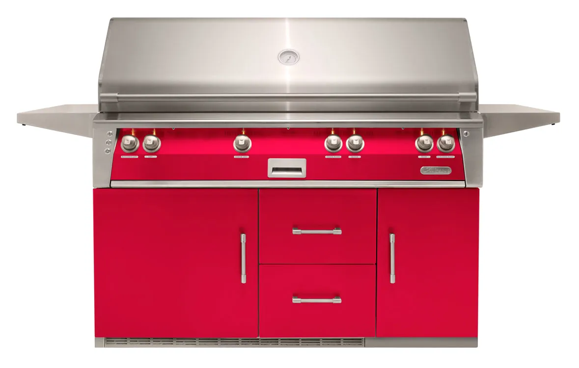 Alfresco 56-Inch Luxury All Grill with Refrigerated Cart