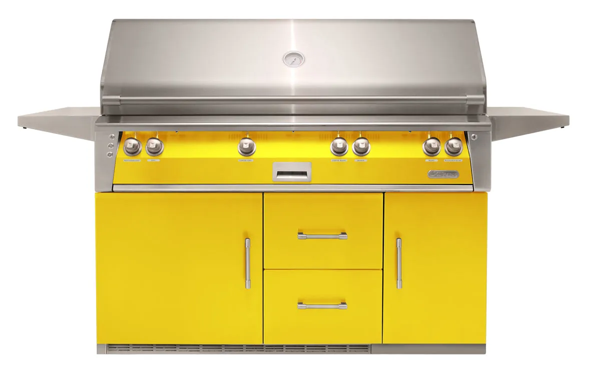 Alfresco 56-Inch Luxury All Grill with Refrigerated Cart