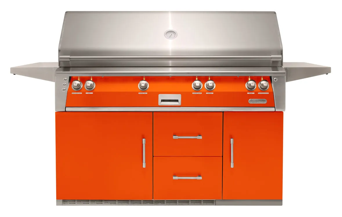 Alfresco 56-Inch Luxury All Grill with Refrigerated Cart
