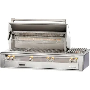 Alfresco ALXE 56-Inch Built-In Deluxe Gas BBQ Grill With Side Burner & Rotisserie