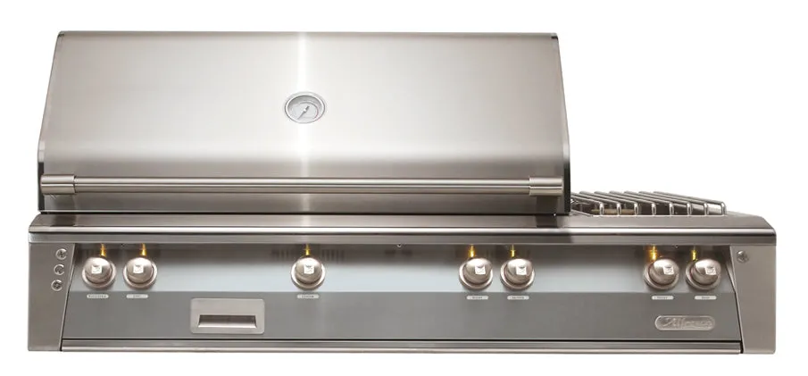 Alfresco ALXE 56-Inch Built-In Deluxe Gas BBQ Grill With Side Burner & Rotisserie