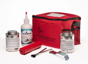 Bixler's Marine All in One Repair Kit for Inflatable Boats, Dinghys, Rafts - Includes PVC Fabric, ToobSeal Sealant, Repair Materials, Reuseable Bag