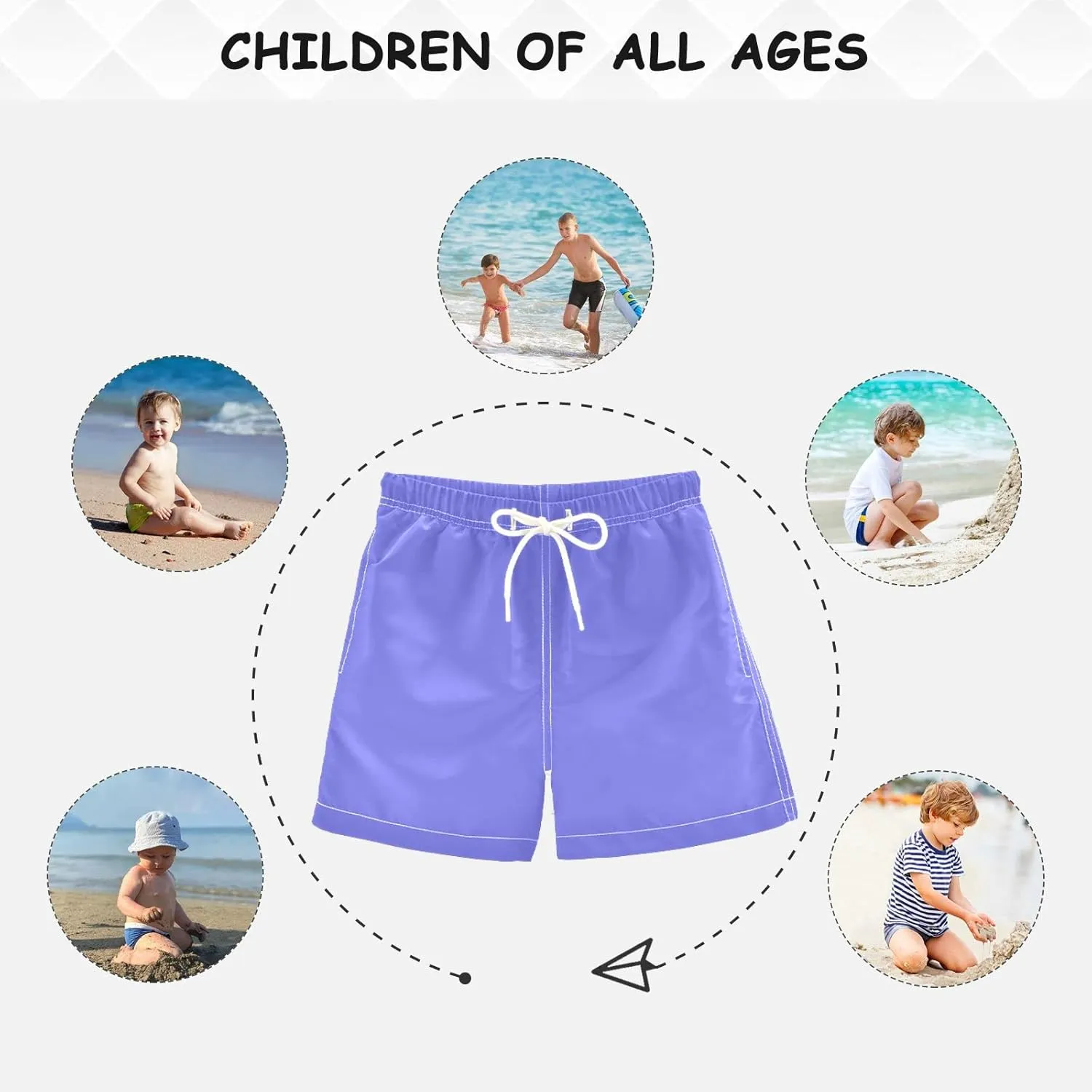 Boys Swim Trunks Summer Drawstring Toddler Swim Board Shorts Quick Dry Little Boys Bathing Suit Beach Hawaii Vacation 2T-16
