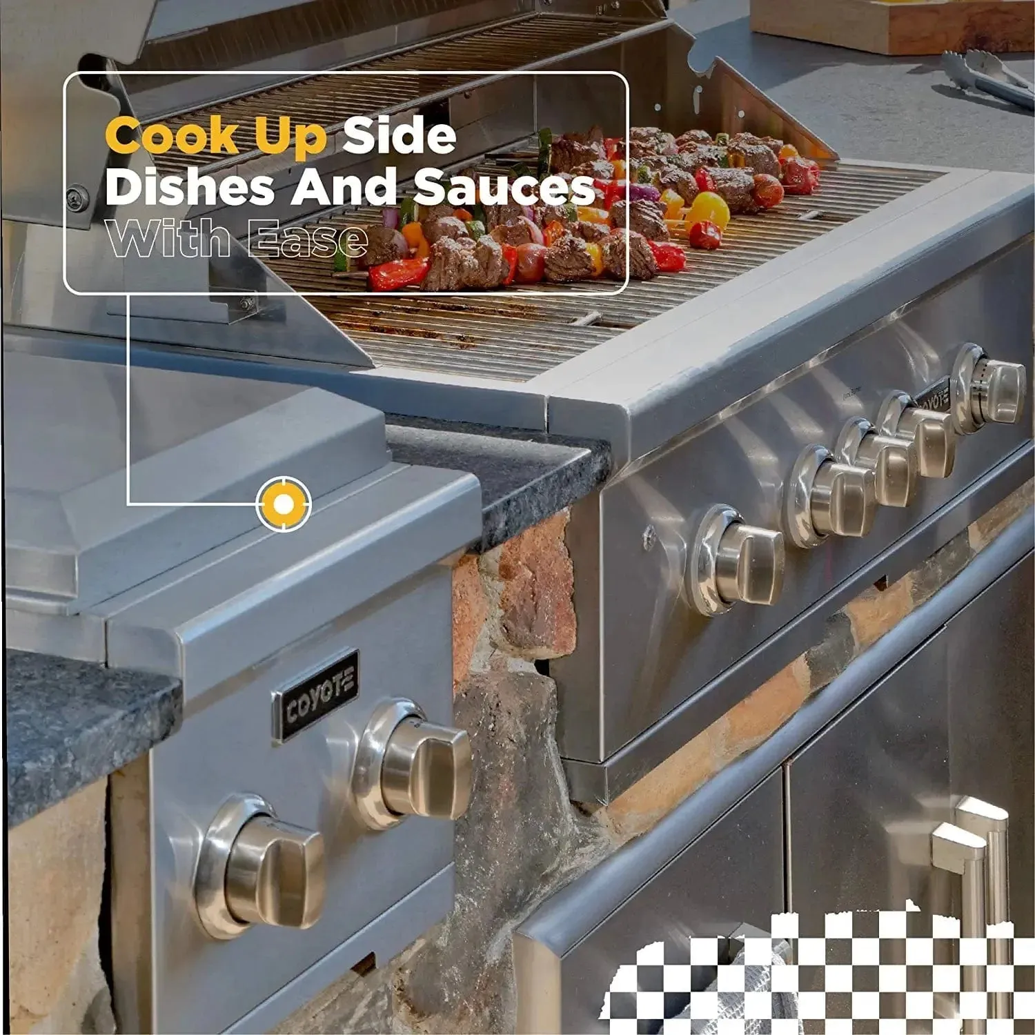 Coyote Built-In Double Side Burner - C1DB LP/NG