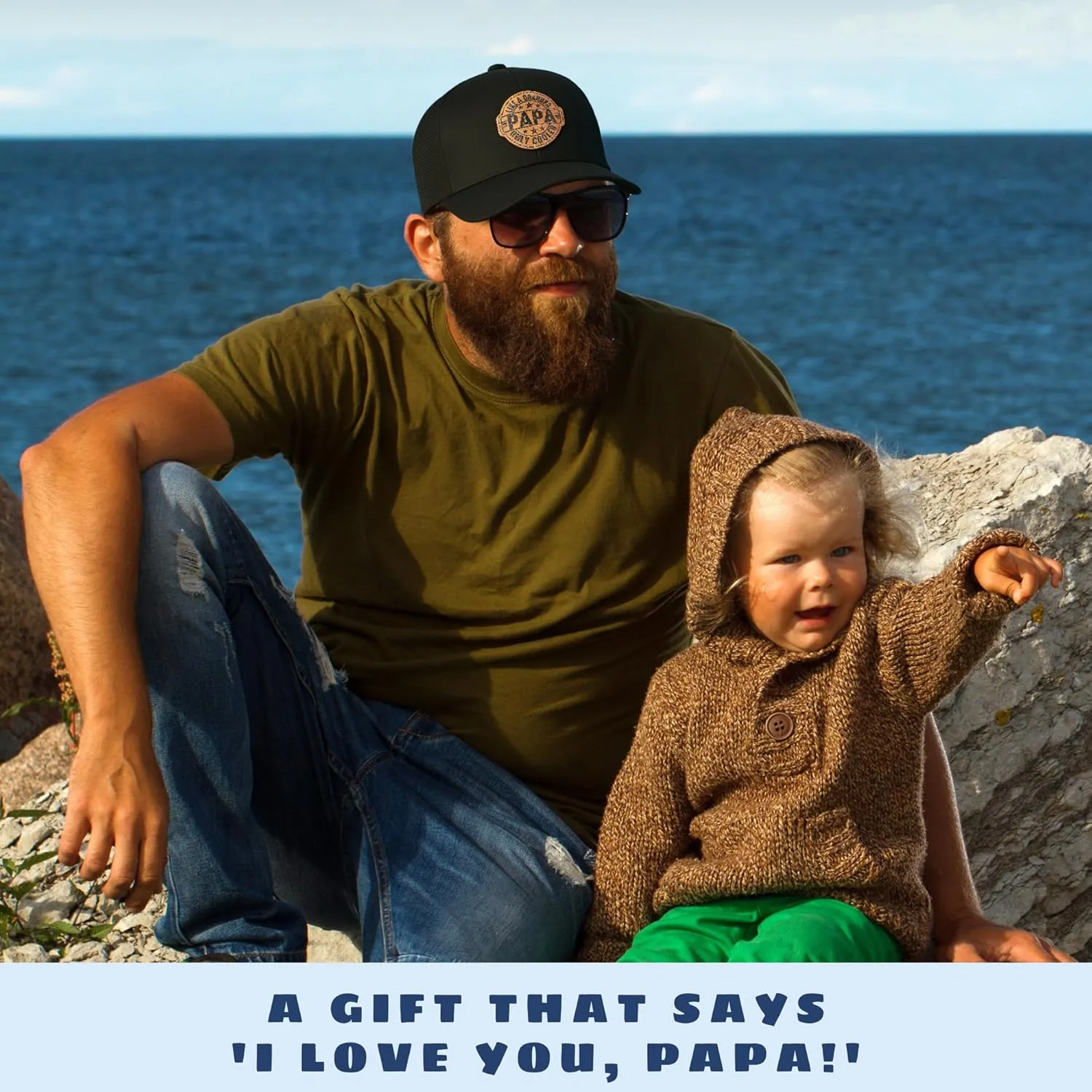 Fathers Day Hat from Daughter, Son, Kids - Dad Hats for Men for Dad, Grandpa, Papa - Trucker Hat