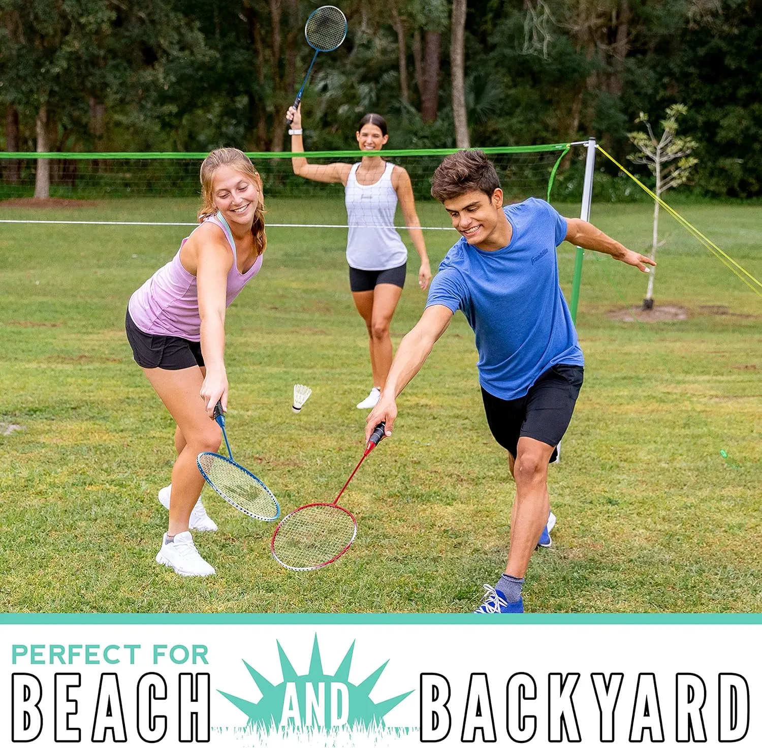 Franklin Sports Badminton Racket   Birdie Set - Replacement Badminton Equipment for Kids   Adults - 2 Player - 4 Player Badminton Racket Sets