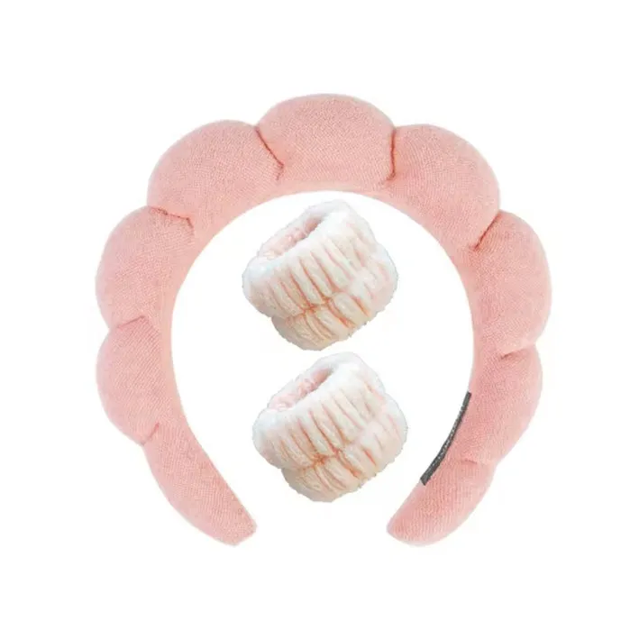 Headband & Wrist Band Pink Set of 3