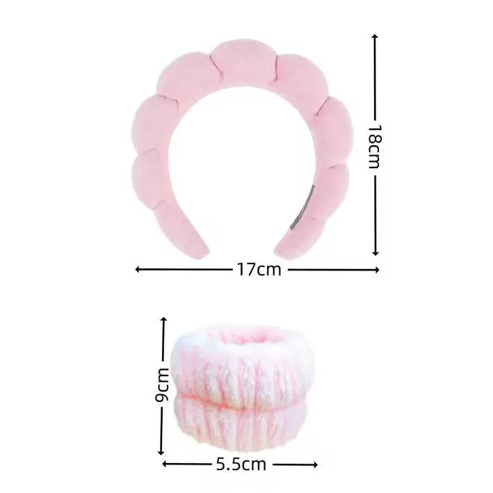 Headband & Wrist Band Pink Set of 3