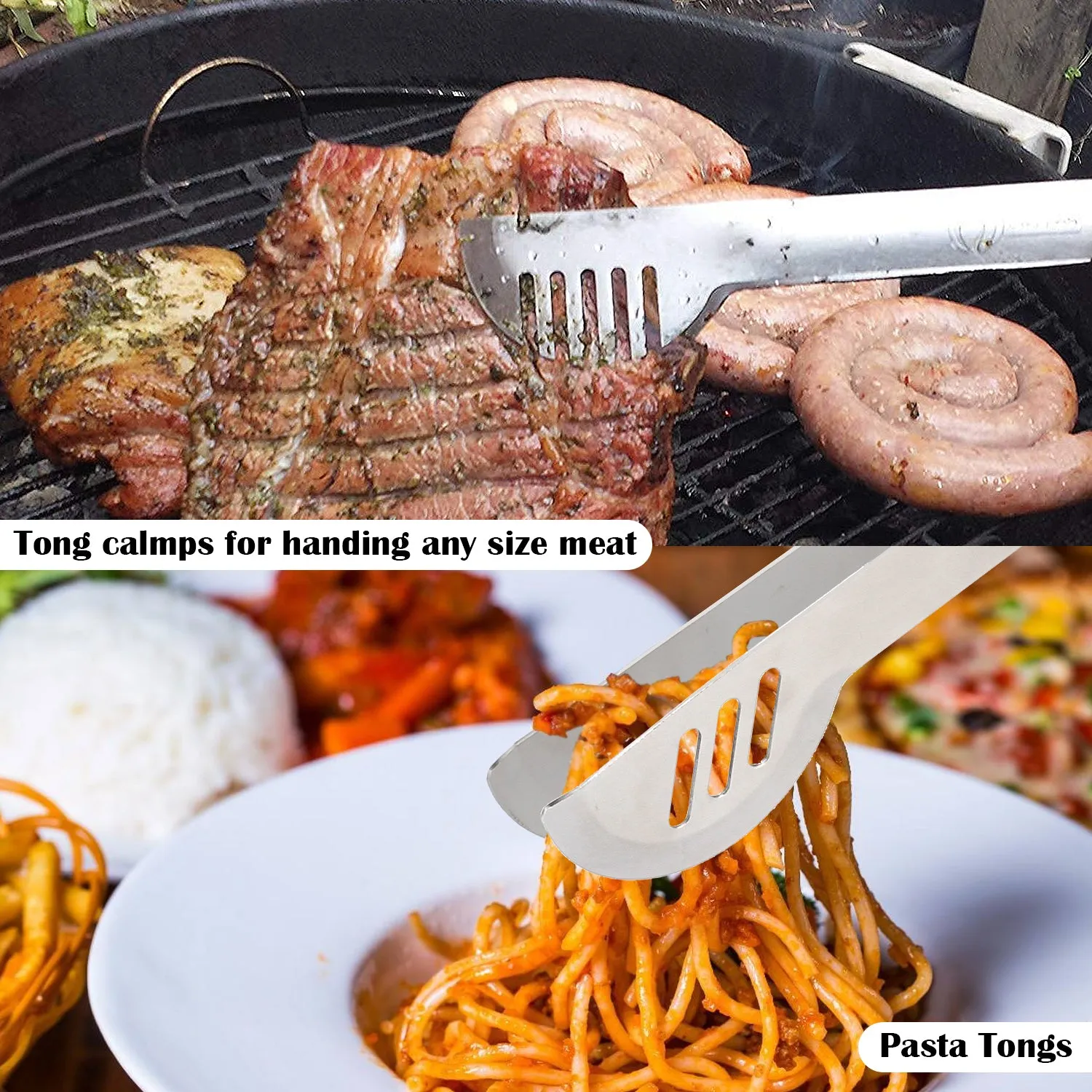IMAGE BBQ Grill Tool Set, 14 PIECES Large Heavy Duty Stainless Steel Grilling Accessories, Durable In Use Grilling Kit for Cooking, Backyard Barbecue,Outdoor Camping
