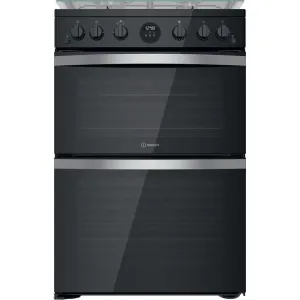 Indesit ID67G0MCBUK 85 Litre Double Cooker, 60cm Wide - Black