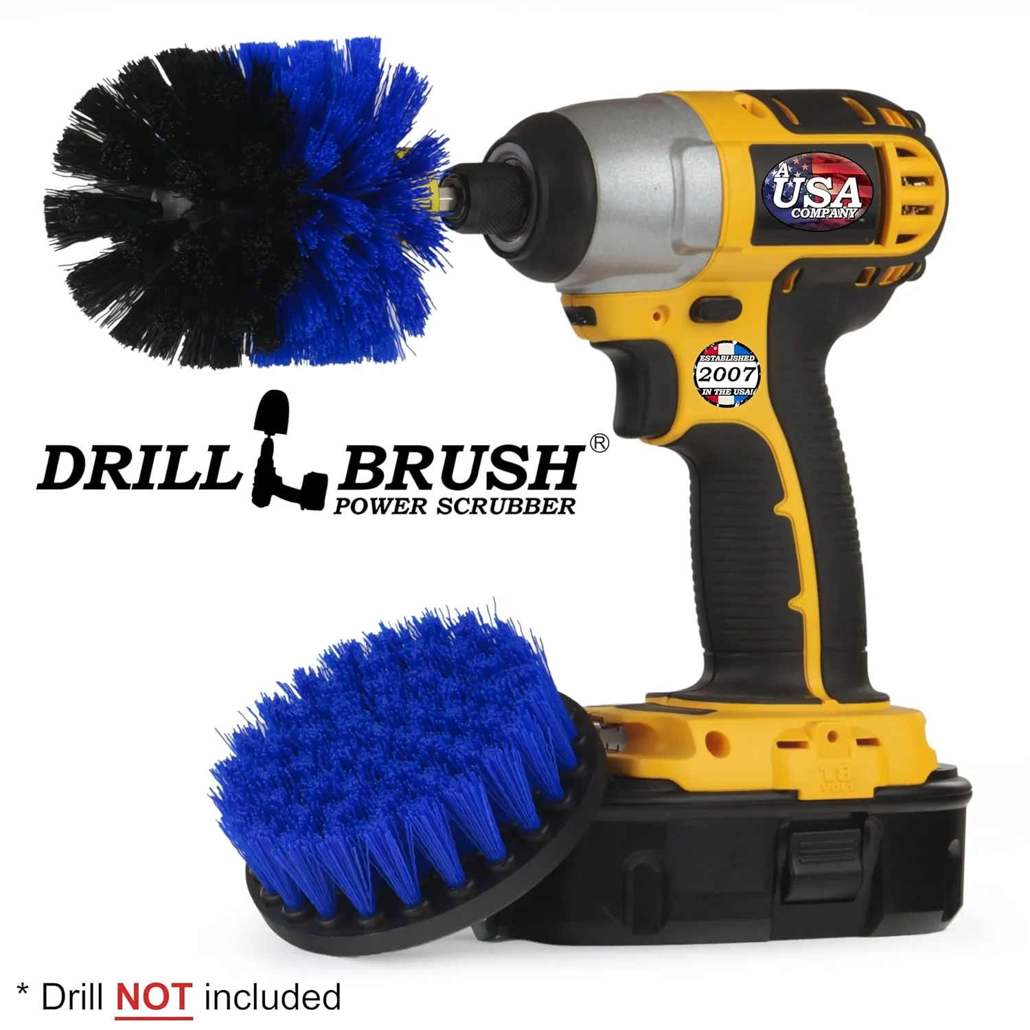 Marine Cleaning Brush Set - Boat Scrubbing Accessories - Aquatic Cleaning Brushes - Hull Cleaner Brush Tool Kit - Spinning Drill Powered Scrubbing Kit - Barnacles Blasting Brushes - Tank Cleaner