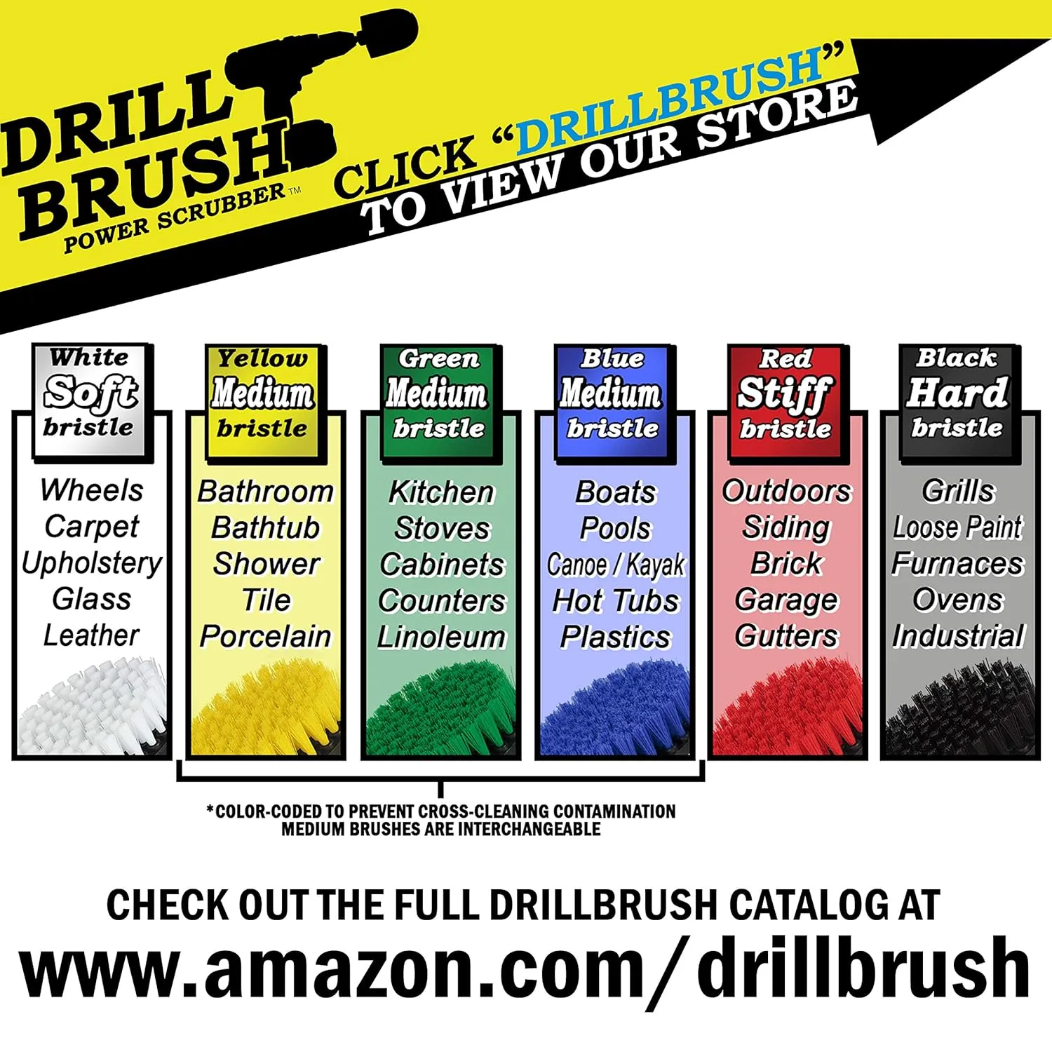 Marine Cleaning Brush Set - Boat Scrubbing Accessories - Aquatic Cleaning Brushes - Hull Cleaner Brush Tool Kit - Spinning Drill Powered Scrubbing Kit - Barnacles Blasting Brushes - Tank Cleaner
