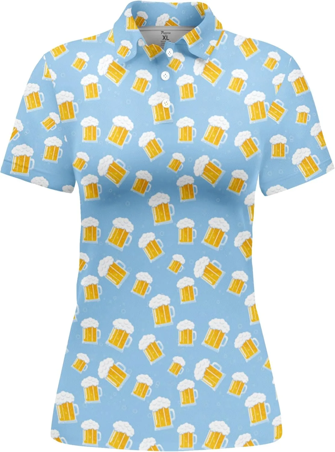 PAGYMO Funny Golf Shirts for Women Print Crazy Pattern Cute Novelty Short Sleeve Moisture Wicking Tennis Polo Shirt