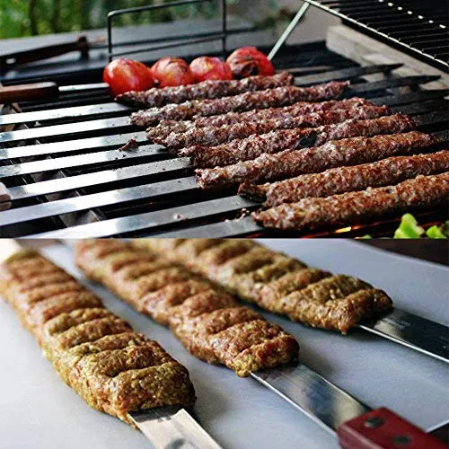 Premium Large 23-Inch Stainless Steel Brazilian Barbeque Style BBQ Skewers (4-Pack)