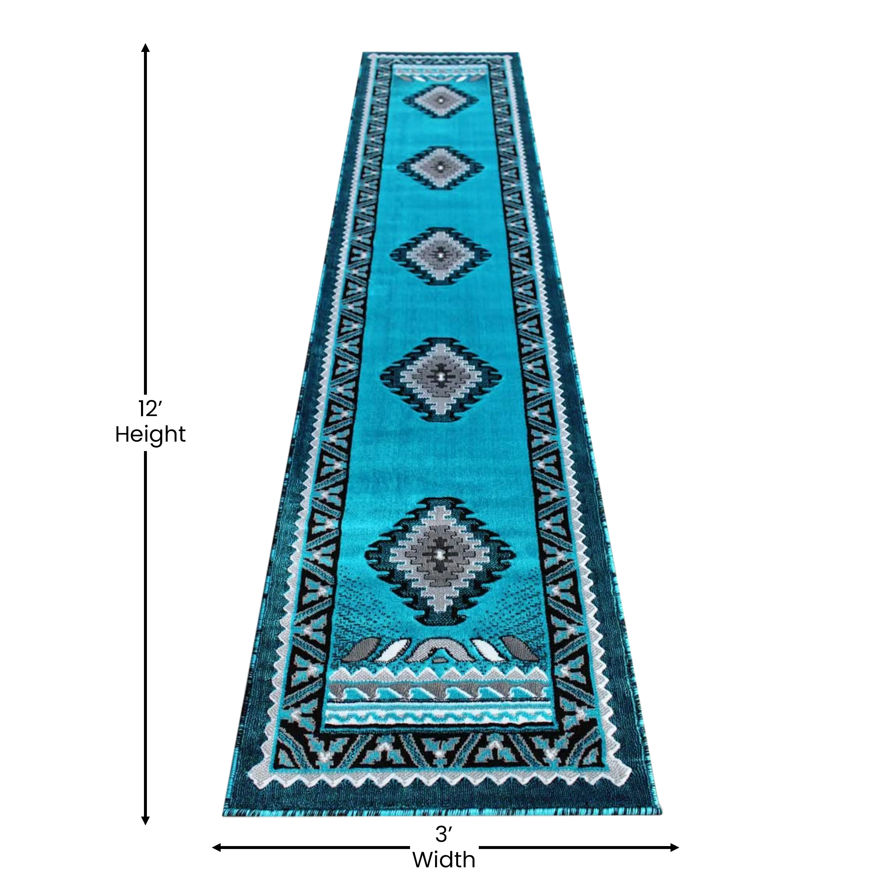 Turquoise 2' x 10' Area Rug ACD-RGD143-210-TQ-GG