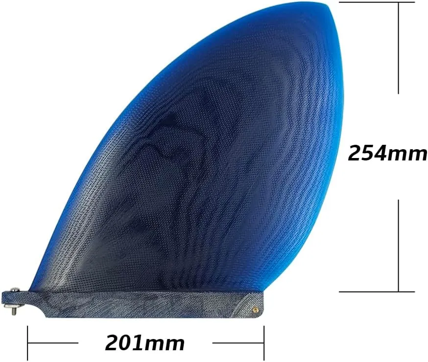 UPSURF Surf Longboard/SUP Center Fin for SUP Longboard Surfboard Center D-Fin Blue/Red 10" Fiberglass fin with Tool Free Screws for Paddle Boards for Adults
