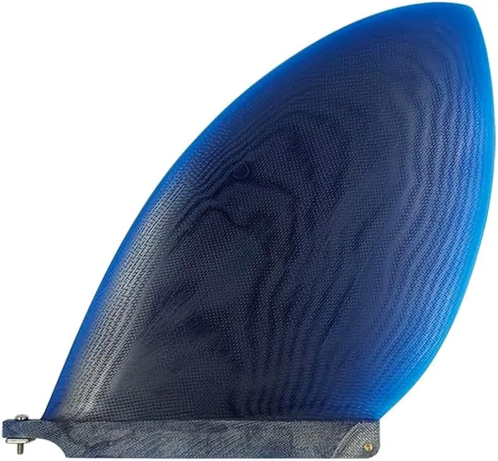 UPSURF Surf Longboard/SUP Center Fin for SUP Longboard Surfboard Center D-Fin Blue/Red 10" Fiberglass fin with Tool Free Screws for Paddle Boards for Adults