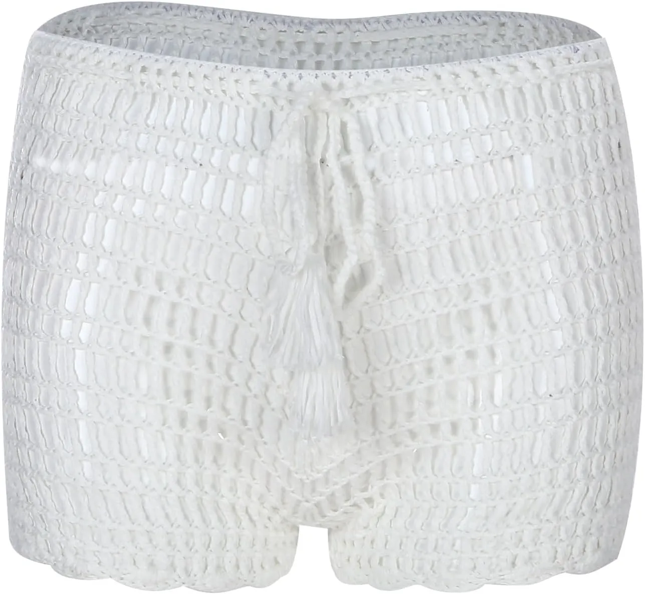 Women's Crochet Cover Up Shorts Hollow Out Knit Bathing Suit Crochet Beach Shorts Coverup Bottom