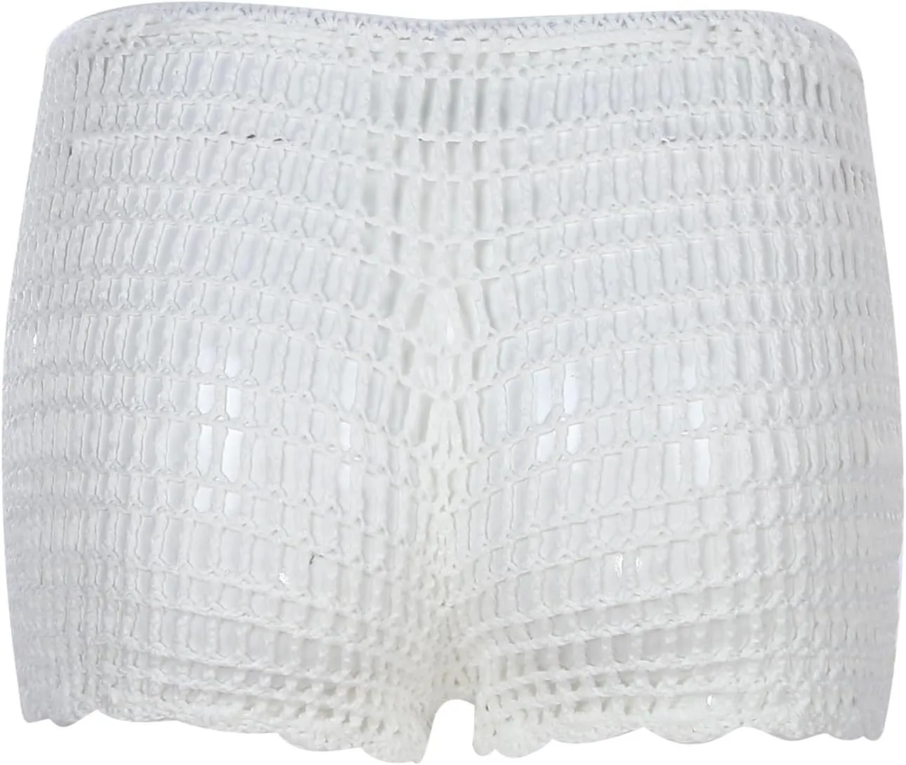 Women's Crochet Cover Up Shorts Hollow Out Knit Bathing Suit Crochet Beach Shorts Coverup Bottom