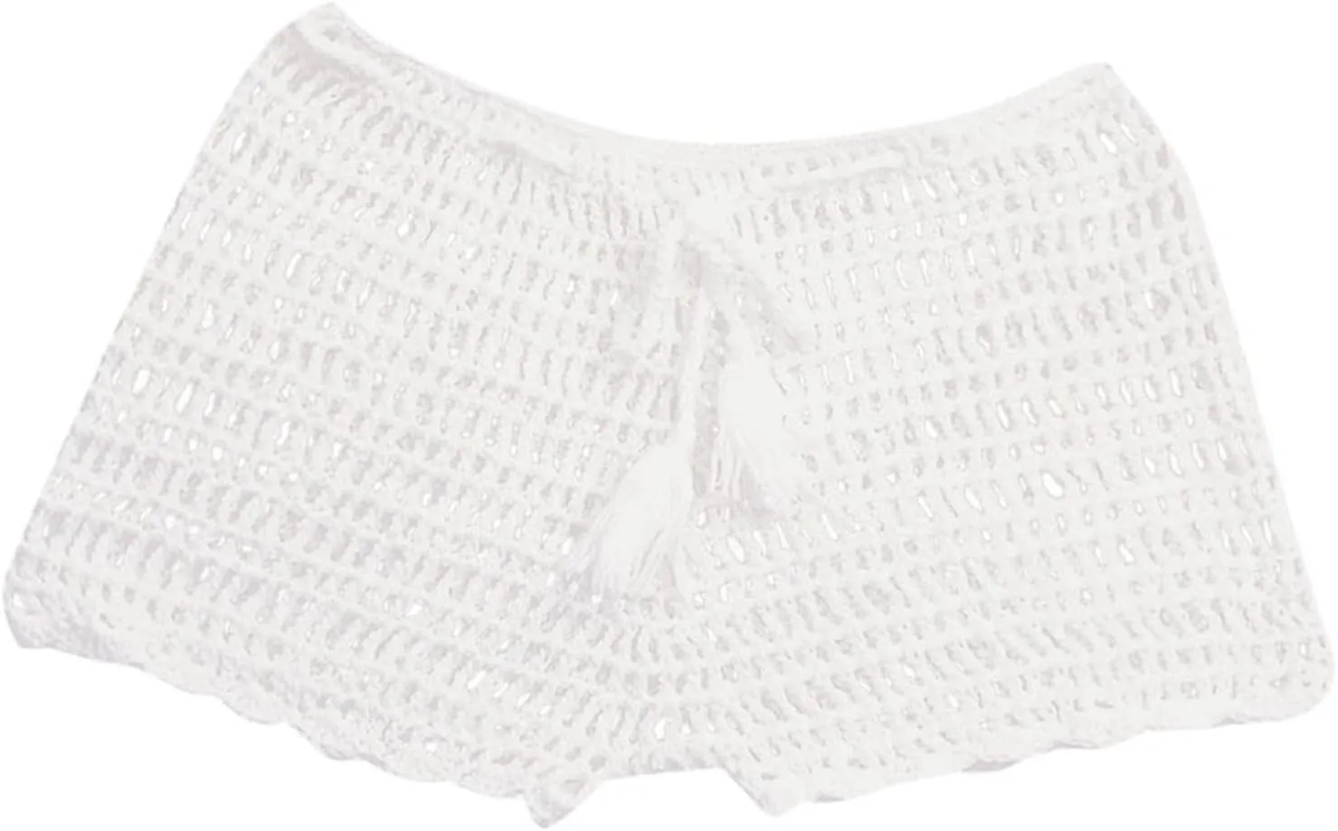 Women's Crochet Cover Up Shorts Hollow Out Knit Bathing Suit Crochet Beach Shorts Coverup Bottom