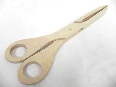 Wooden BBQ Grill Tongs Scissors Serving Tongs 28cm